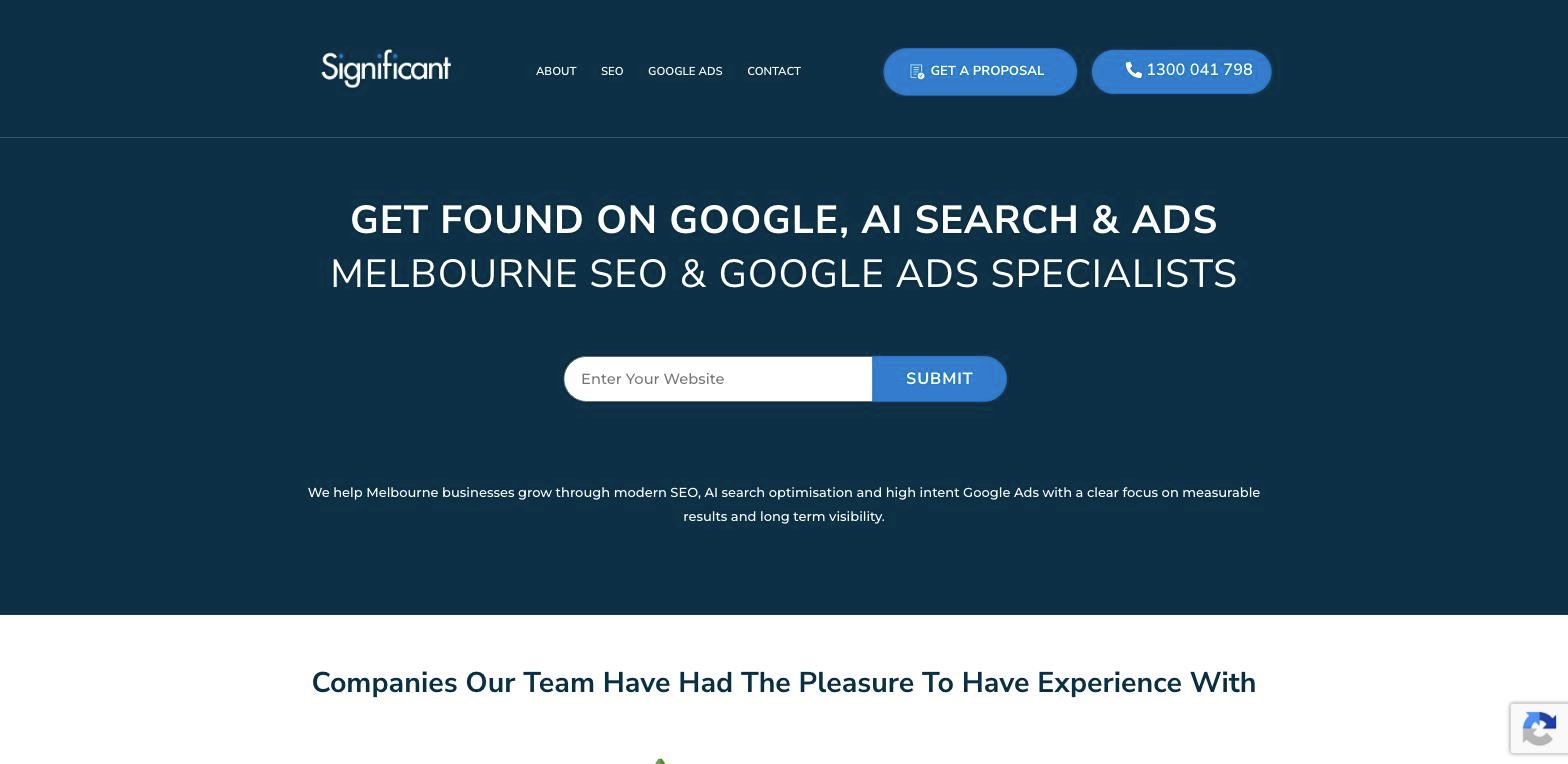 Significant.com.au homepage