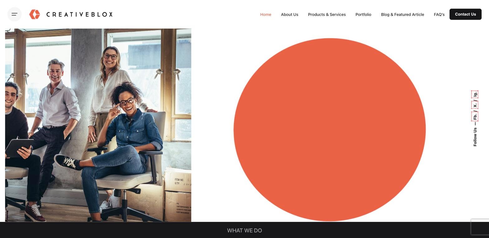 CreativeBlox homepage
